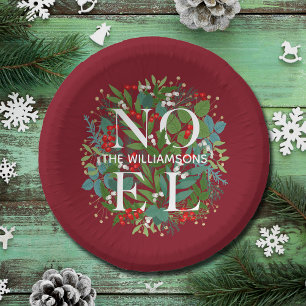 WEIHNACHTEN Greenery Personalisiert Pappteller