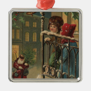 Weihnachten GreetingKids, das Sankt aufpasst Ornament Aus Metall