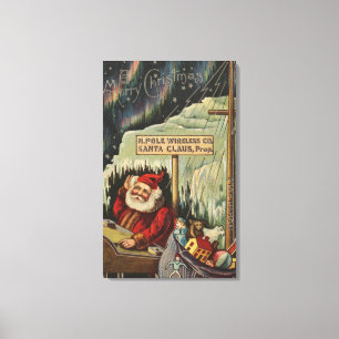 Weihnachten GreetingSanta bei Nordpol Leinwanddruck