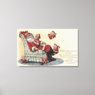 Weihnachten GreetingSanta, das # 2 sitzt Leinwanddruck
