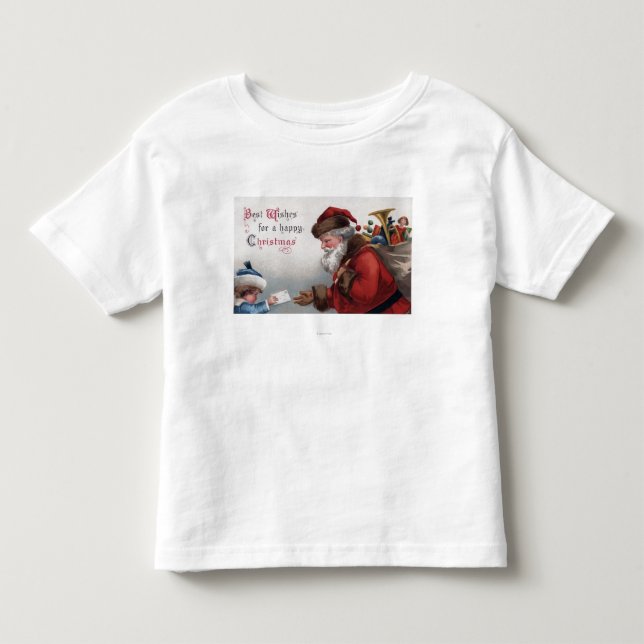 Weihnachten GreetingSanta, das Buchstaben erhält Kleinkind T-shirt (Vorderseite)