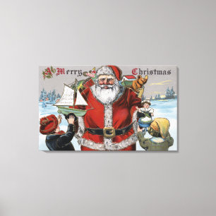 Weihnachten GreetingSanta, das Geschenke gibt Leinwanddruck