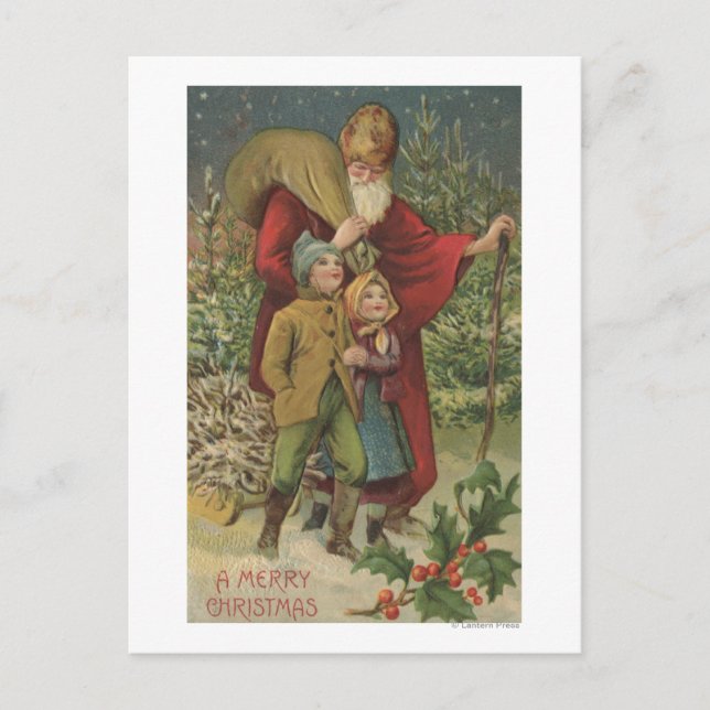 Weihnachten GreetingSanta, das mit Kindern geht (Vorderseite)