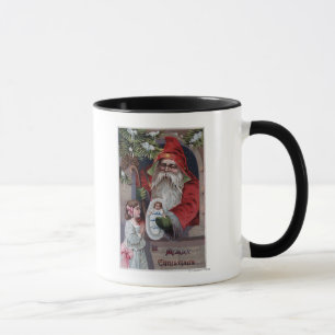 Weihnachten GreetingSanta, das Puppe gibt Tasse