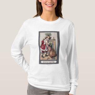 Weihnachten GreetingSanta, das Strümpfe anfüllt T-Shirt