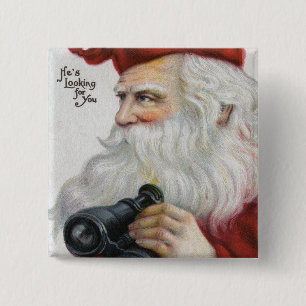 Weihnachten GreetingSanta mit Ferngläsern Button