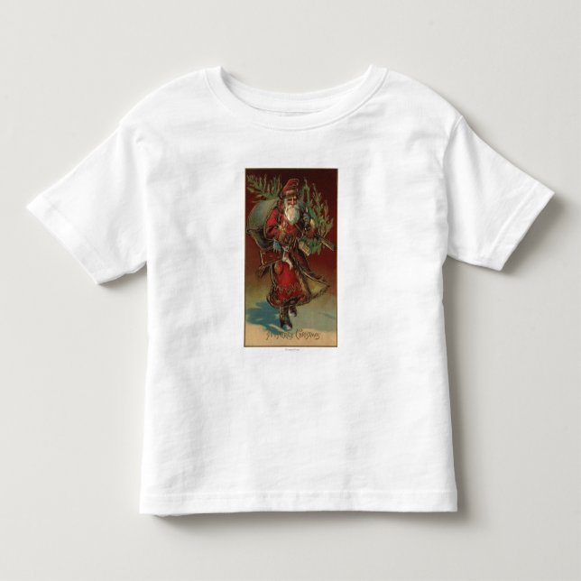 Weihnachten GreetingSanta mit Geschenken # 2 Kleinkind T-shirt (Vorderseite)