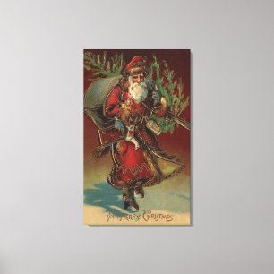 Weihnachten GreetingSanta mit Geschenken # 2 Leinwanddruck