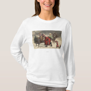 Weihnachten GreetingSanta und Pferdeschlitten T-Shirt