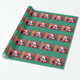 Weihnachten - Grenzcollie - drehen Sie um Geschenkpapier