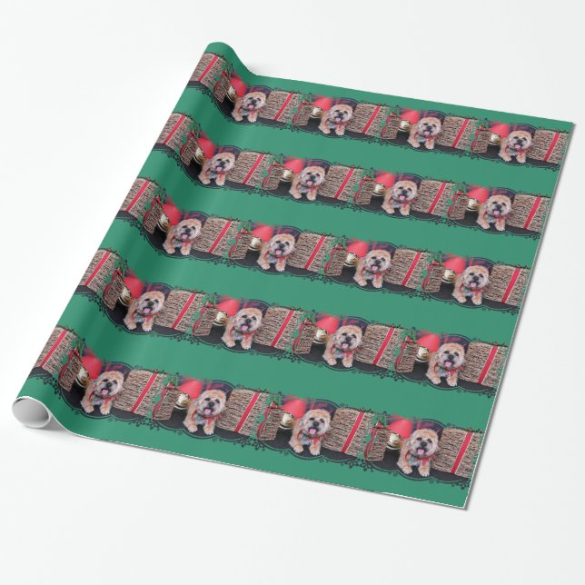 Weihnachten - Grenze Terrier - Reagan Geschenkpapier (Ungerollt)