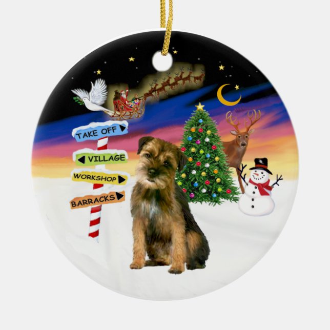 Weihnachten - Grenzschutz Keramikornament (Vorne)