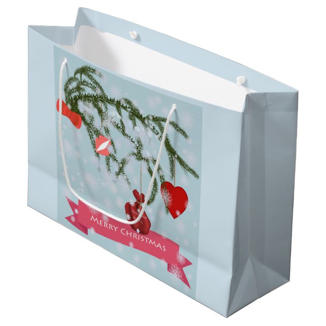 Weihnachten Große Geschenktüte (Vorderseite Schrägansicht)