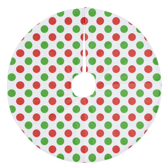 Weihnachten Große Polka Dot Muster Baumrock Fleece Weihnachtsbaumdecke (Vorderseite)