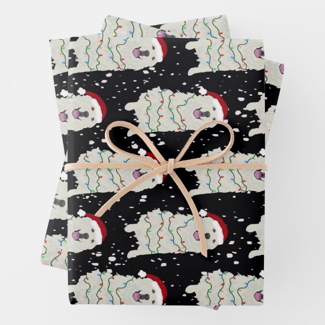Weihnachten Große Pyrenäen Geschenkpapier Set (Beispiel)
