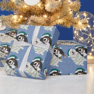 Weihnachten Große Pyrenäen und Berner Hund Geschenkpapier