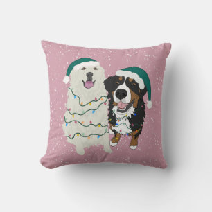 Weihnachten Große Pyrenäen und Berner Hund Kissen