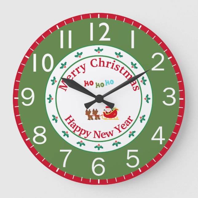 Weihnachten Große Wanduhr (Vorderseite)