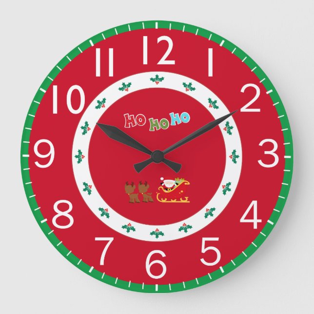Weihnachten Große Wanduhr (Vorderseite)