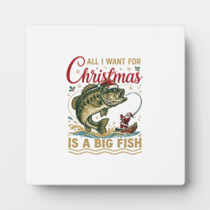 Weihnachten Großer Fisch Barsch Weihnachtsmann Boo Fotoplatte