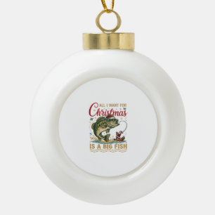 Weihnachten Großer Fisch Barsch Weihnachtsmann Boo Keramik Kugel-Ornament