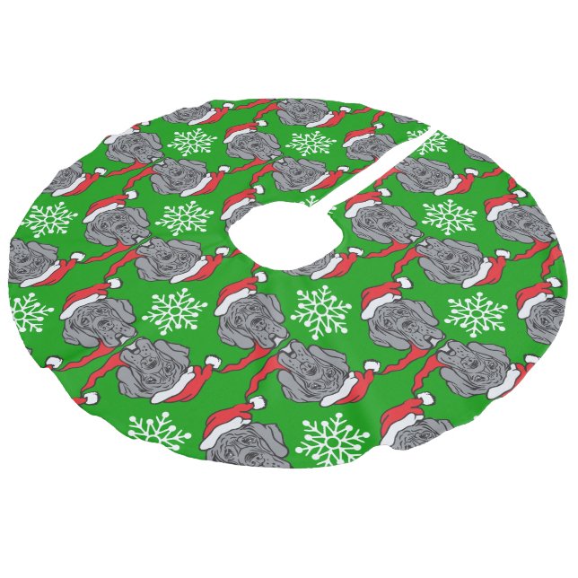 Weihnachten Großes Ding Leinenimitat Weihnachtsbaumdecke (Schrägansicht)
