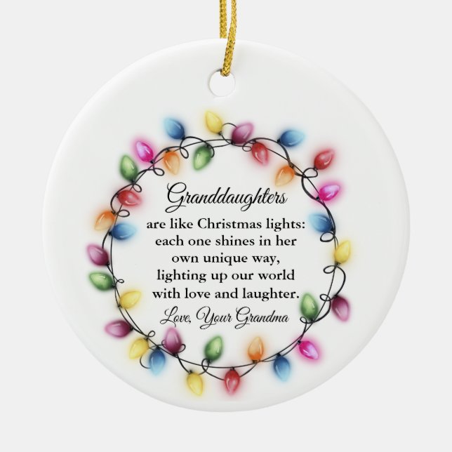 Weihnachten, Großtochter 2025 Keramik Ornament (Vorne)