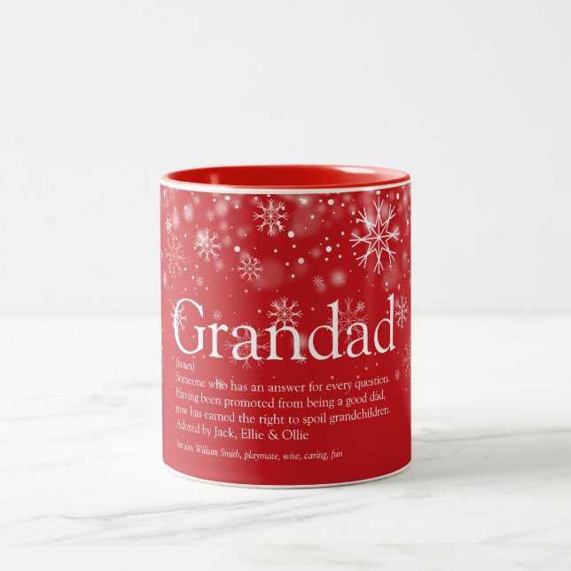 Weihnachten Großvater Papa Definition Zweifarbige Tasse (Mittel)