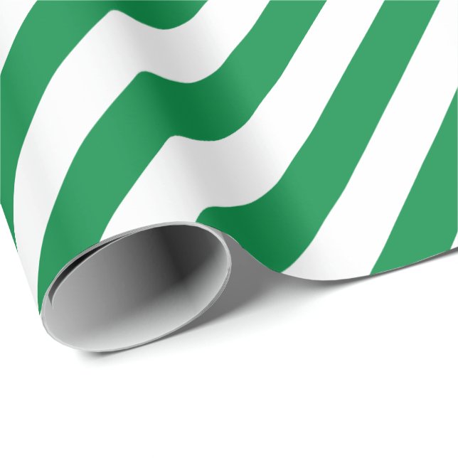 Weihnachten Grün Farbe Weiße Streifen Weihnachten  Geschenkpapier (Rolleneckpunkt)