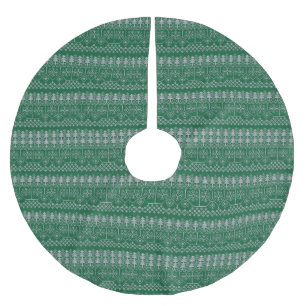 Weihnachten Grün Silber Moderne Ferien Polyester Weihnachtsbaumdecke