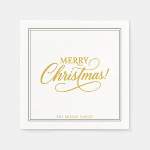 Weihnachten Grün und Gold, elegant Serviette