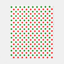 Weihnachten - Grün und Rot gepunktetes Muster Fleecedecke