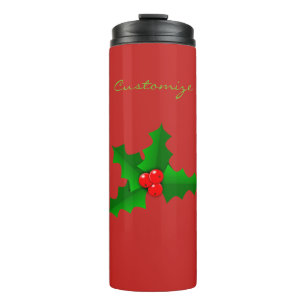Weihnachten Grün und Rot heilige Thunder_Cove Thermosbecher