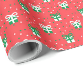 Weihnachten Grün und Weiß präsentiert mit Poke A D Geschenkpapier