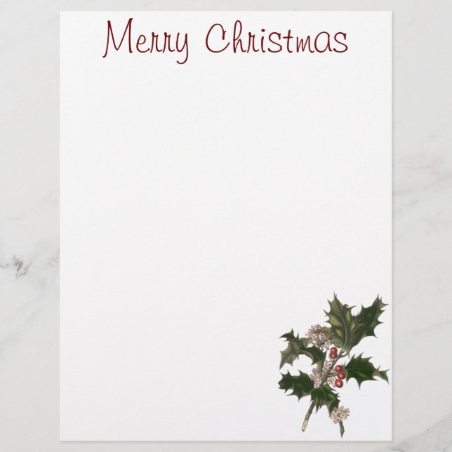 Weihnachten, Grüne Holly-Pflanze mit Berries (Vorderseite)