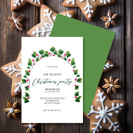 Weihnachten Grüne Rote Kleider Wasserfarbe Einladung