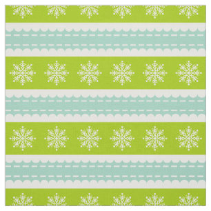 Weihnachten Grüne und Blaue Streifen mit Schneeflo Stoff
