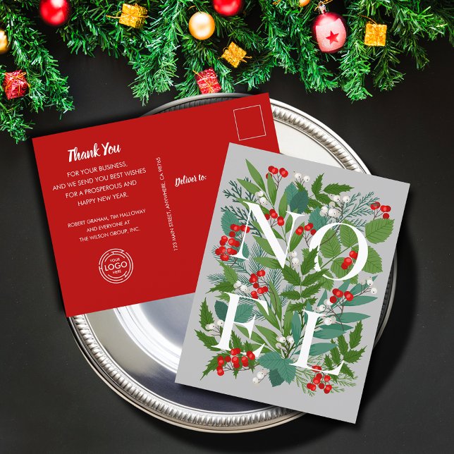 WEIHNACHTEN Grüne Weinroute Mendrisiotto (NOEL Greenery Business Greeting Holiday Postcards, your message and logo on the back.)