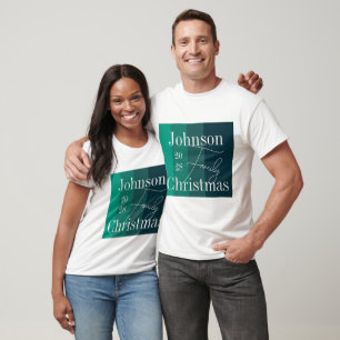 Weihnachten Grüner Streifen Familie Weihnachten T-Shirt