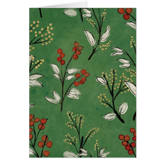 Weihnachten Grünes Blumenmuster (Vorne)
