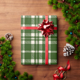 Weihnachten Grünes Kariertes Land Niedlich Feierta Geschenkpapier