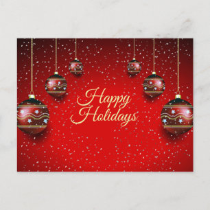 Weihnachten Gruß Golden Red Winter Feiertage Postkarte