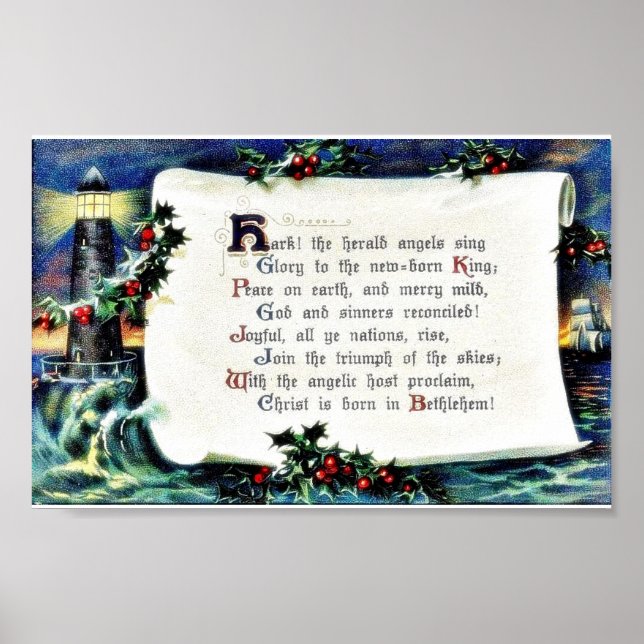 Weihnachten Gruß mit Wünschen geschrieben, leichts Poster (Vorne)