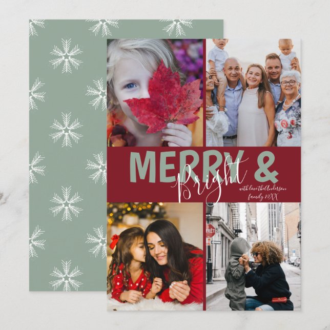 Weihnachten Grüße 4 Foto Fröhlich und hell Haus (Vorne/Hinten)