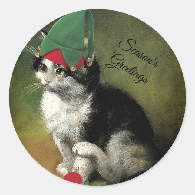 Weihnachten - Grüße der Jahreszeit Runder Aufkleber (Vorderseite)