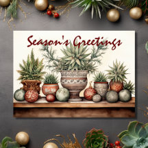 Weihnachten - Grüße der Saison gepostete Sukkulent