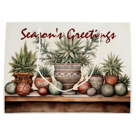 Weihnachten - Grüße der Saison gepostete Sukkulent Große Geschenktüte