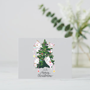 Weihnachten Grüße: Festliche Feline Postkarte