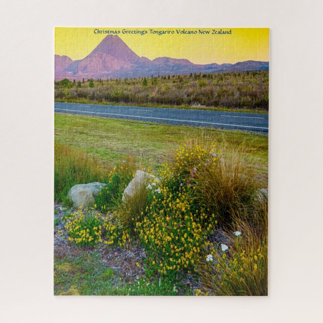 Weihnachten Grüße Tongariro Vulkan Neuseeland (Vertikal)