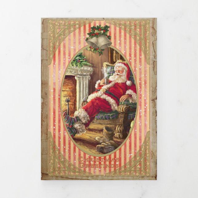 Weihnachten - Grußkarte Dreifach Gefaltete Urlaubskarte (Cover)